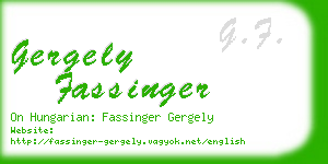 gergely fassinger business card